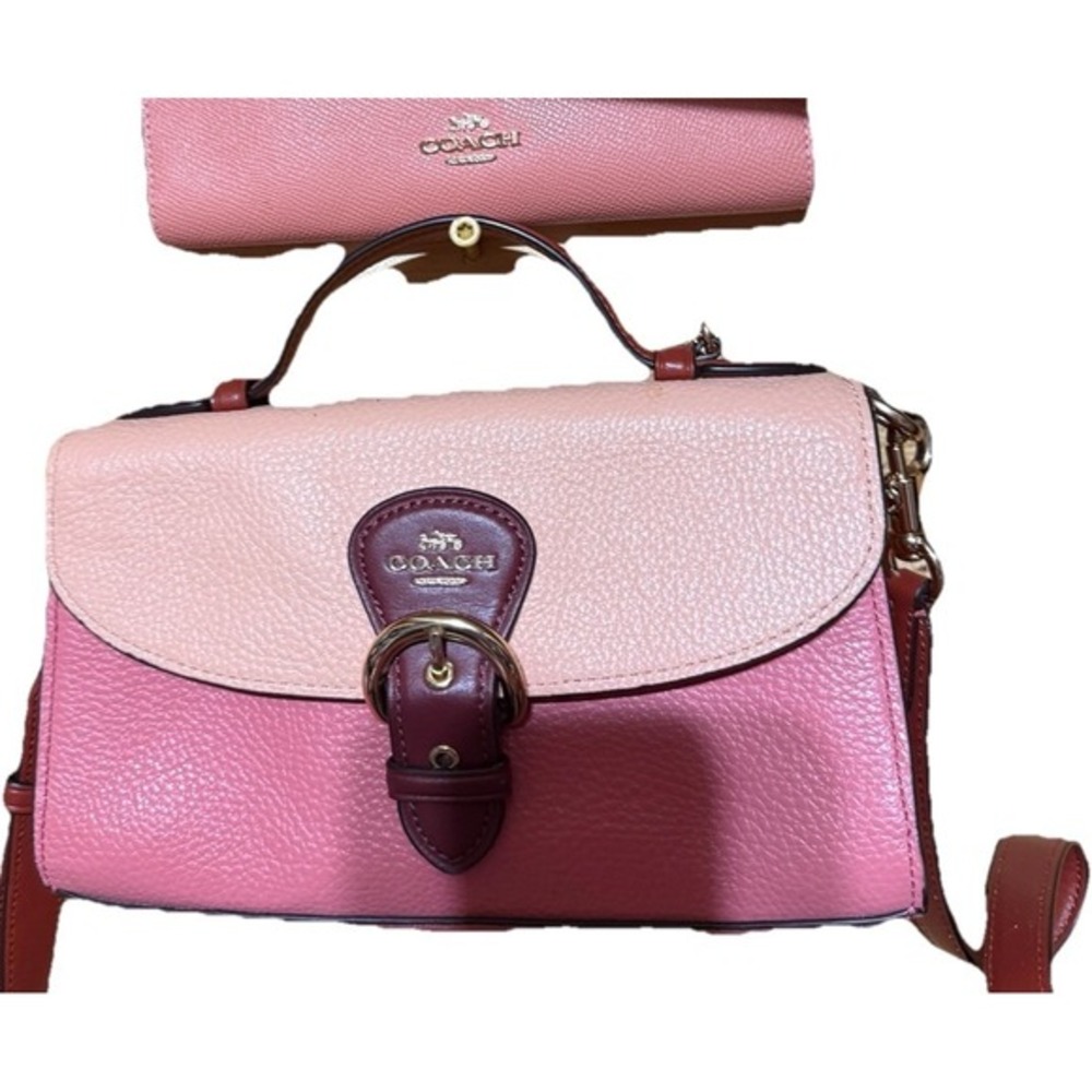 Coach Kleo With Matching Wallett Multi Color Pink‎ Bag Crossbody Purse